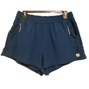 VUORI Dash Shorts Womens Large 3” Inseam Pull On VW367 Pockets Blue  High Rise